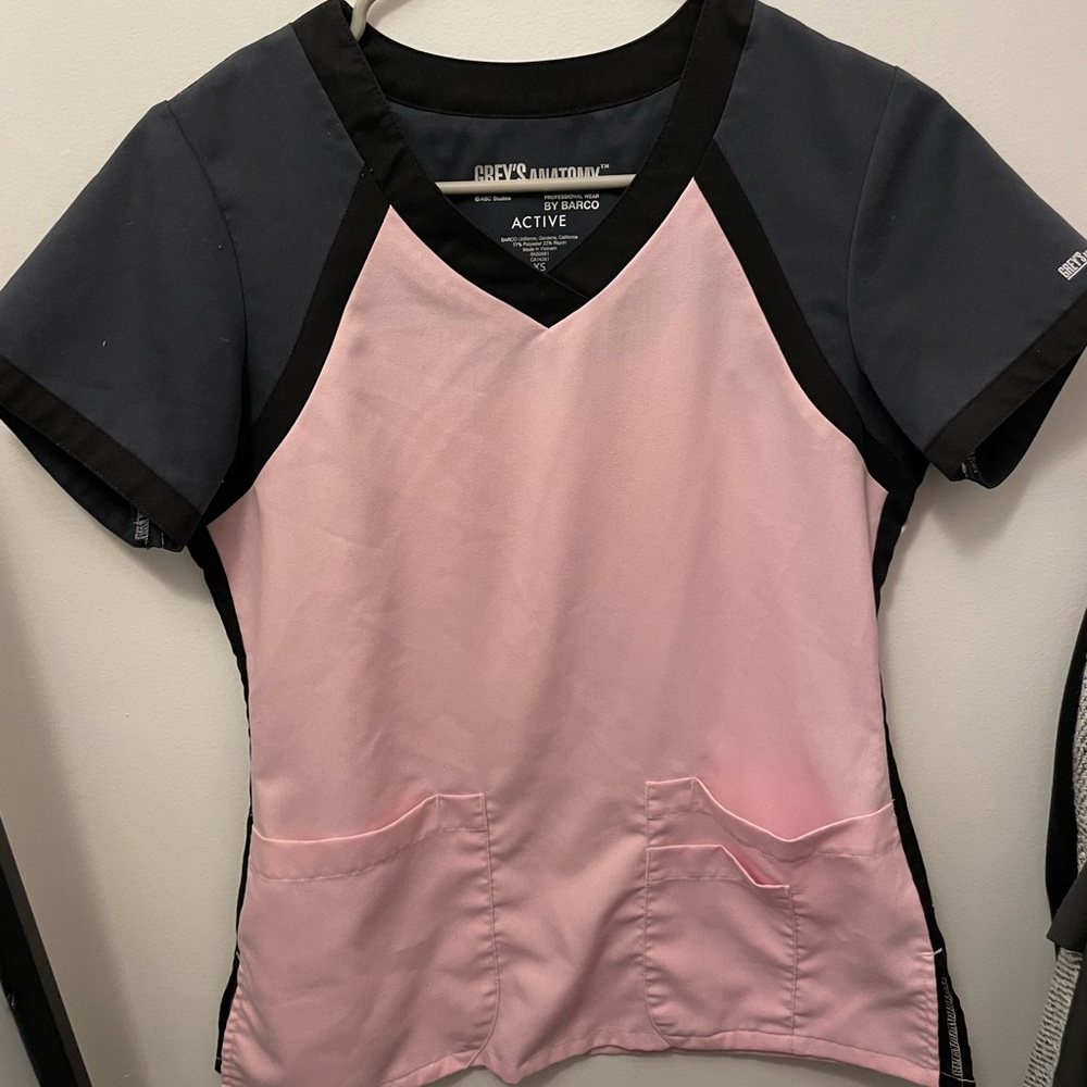 Greys Anatomy Pink and Grey Active Scrubs